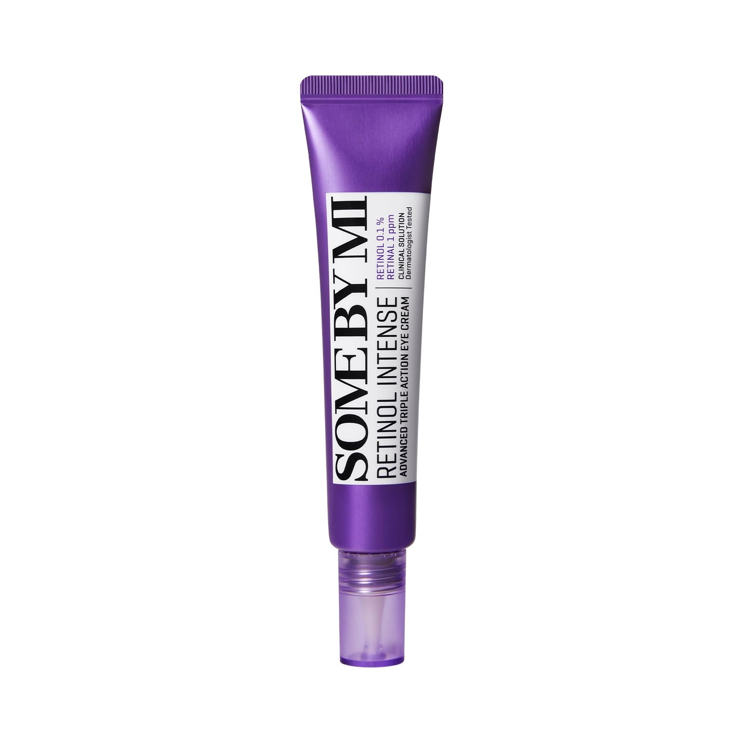 Purple skincare tube with 'Some by Mi' branding on a white background