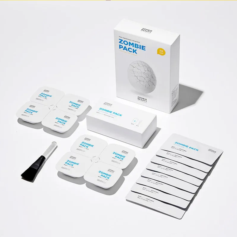 Zombie Pack skincare product set with various items on a white background