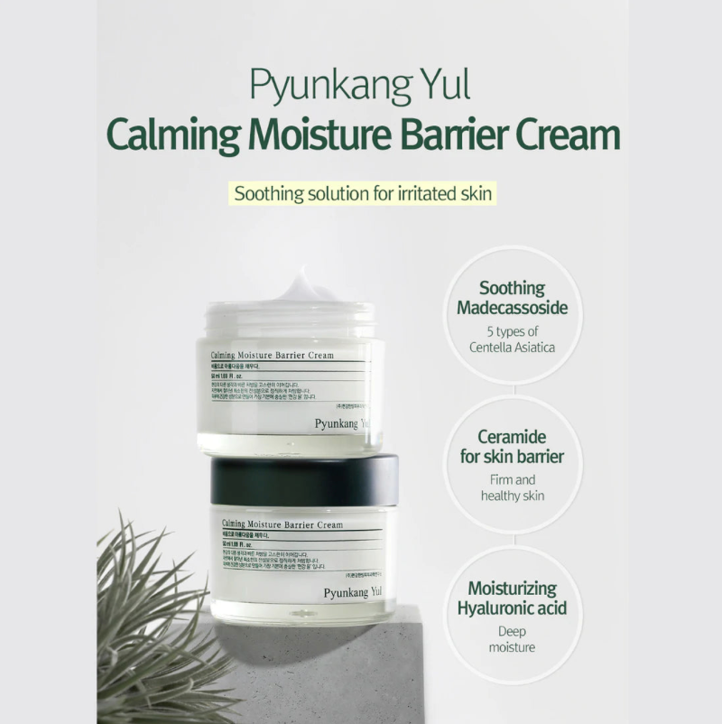 Pyunkang Yul Calming Moisture Barrier Cream with product details on a light gray background