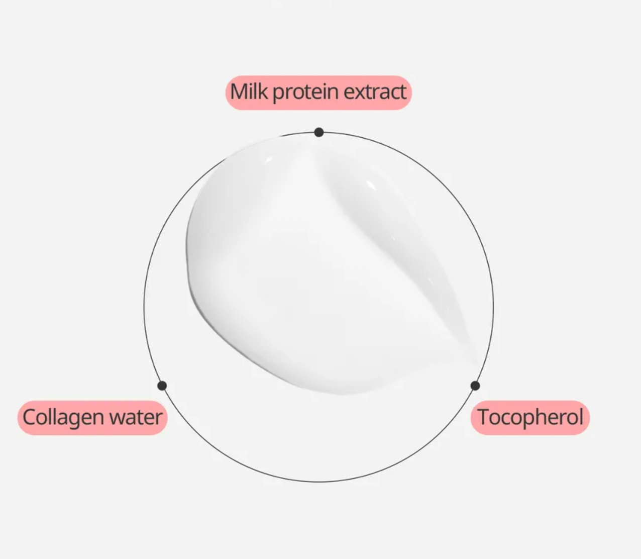 Diagram of a pill with labeled ingredients on a white background