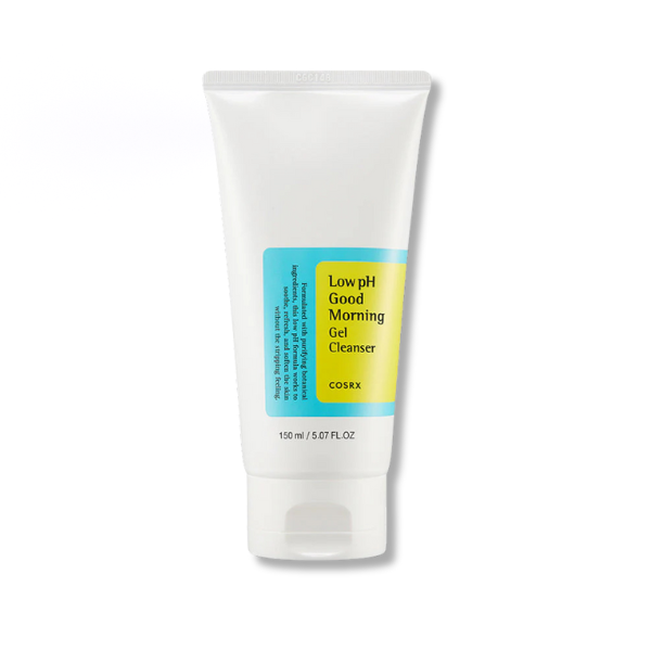 Cosrx Low pH Good Morning Gel Cleanser tube on a white background