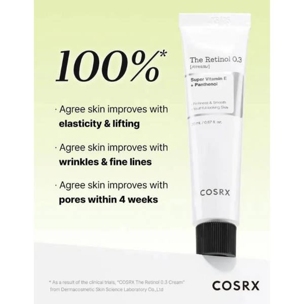 Cosrx skincare cream tube with text on a light green background