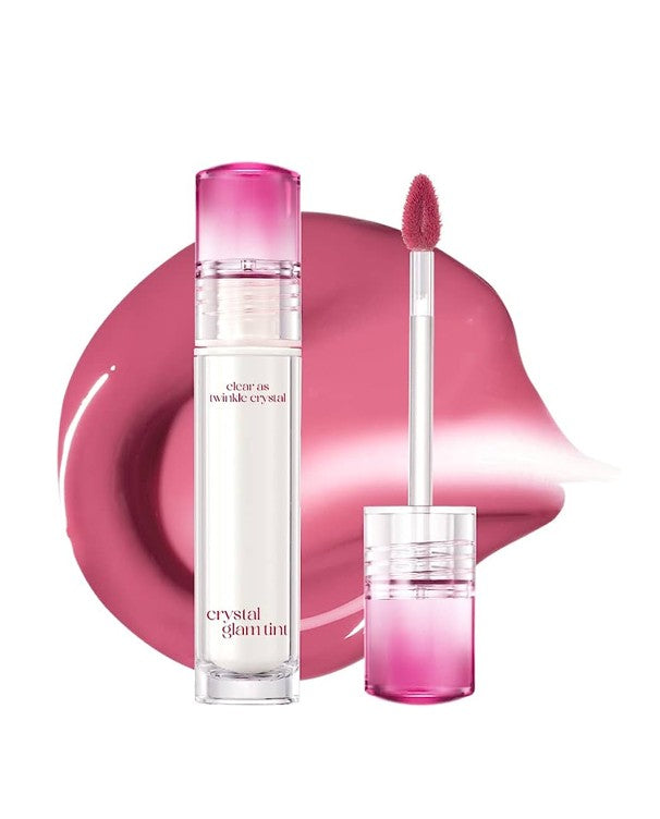 Lip gloss set with clear and pink applicator on a white background