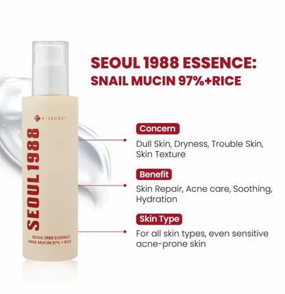 SEOUL 1988 Essence : Snail Mucin 97% + Rice