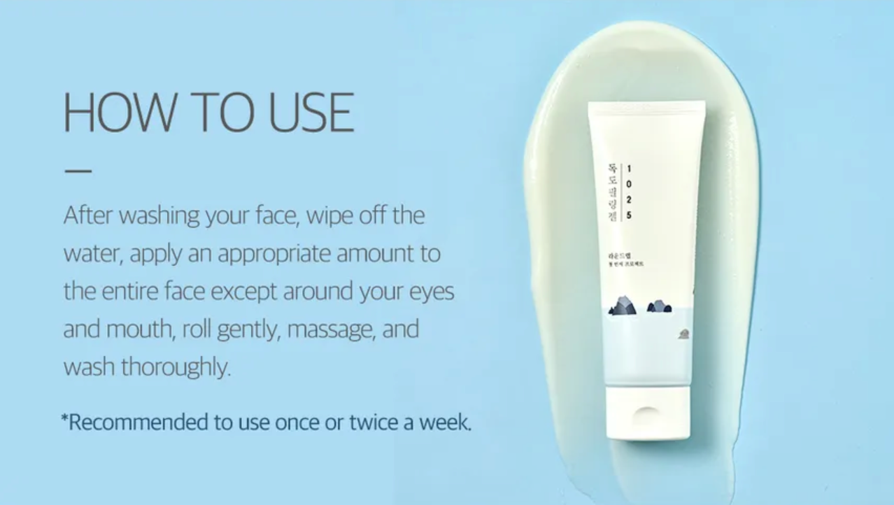 Tube of skincare product with usage instructions on a light blue background