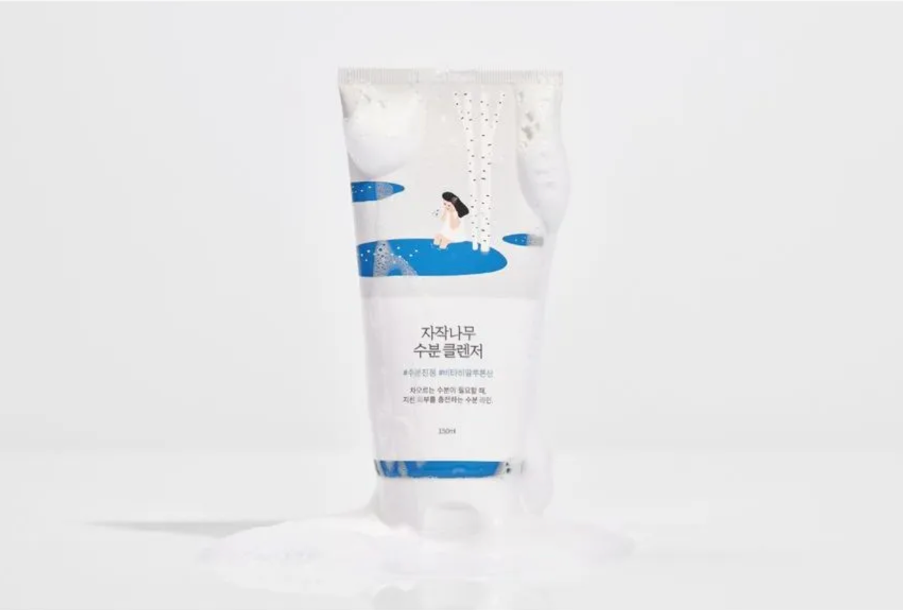 Product packaging with a label on a white background