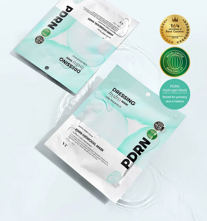 PDRN hydrogel mask packaging on a white background