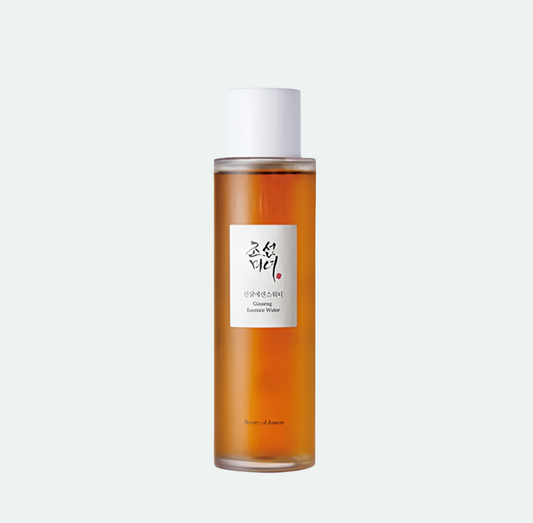 Skincare bottle with a label on a white background