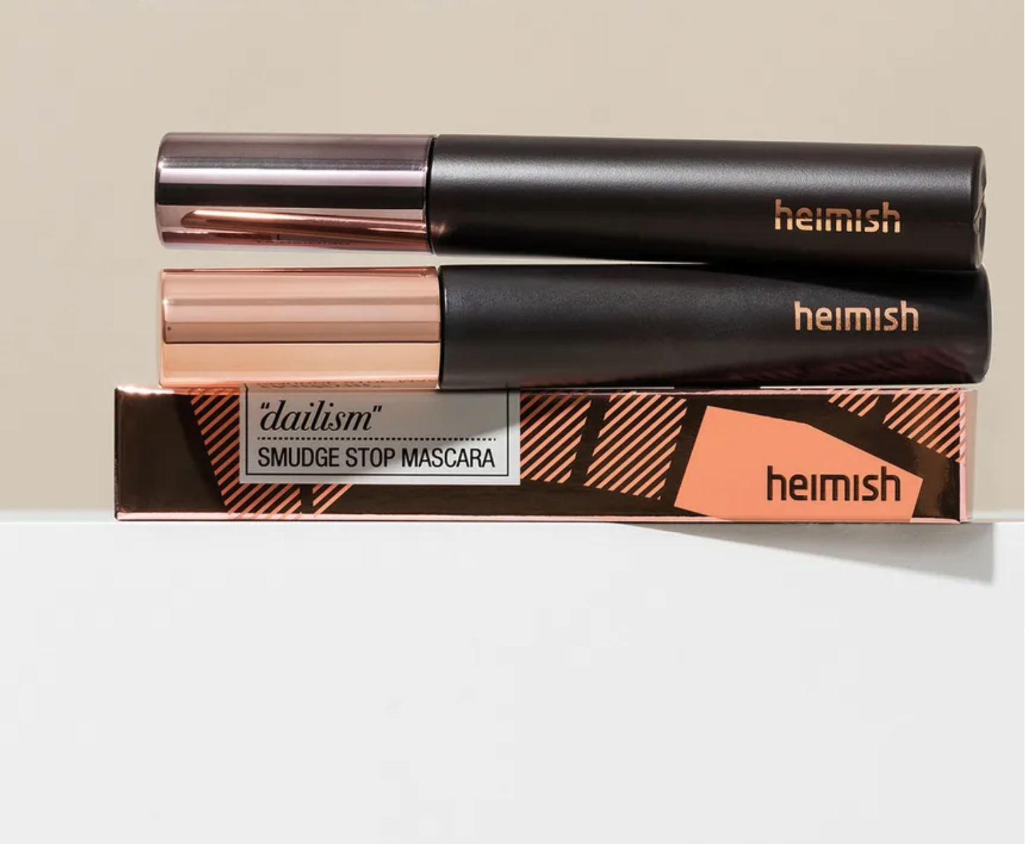 Heimish mascara with packaging on a light background