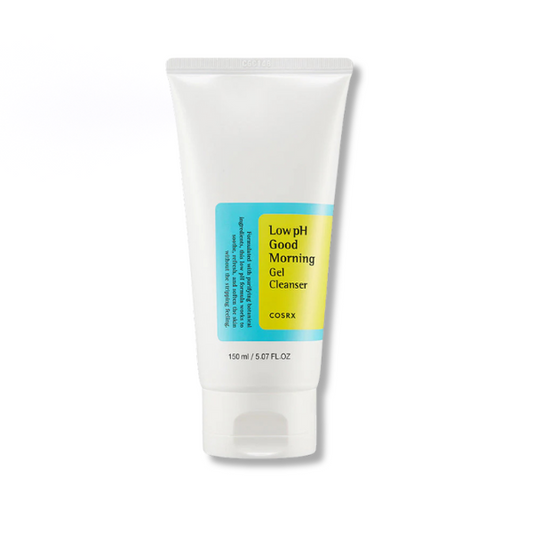 Cosrx Low pH Good Morning Gel Cleanser tube on a white background