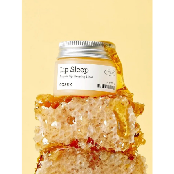 Cosrx Lip Sleep mask packaging with a yellow background