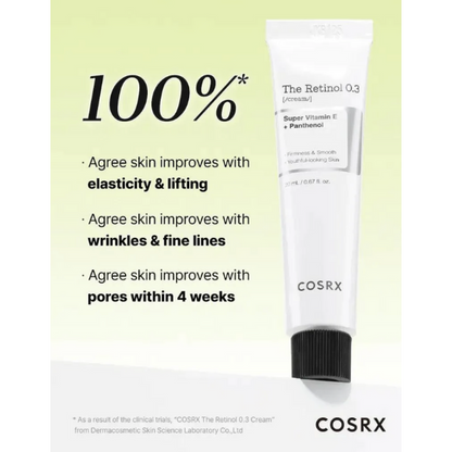 Cosrx skincare cream tube with text on a light green background
