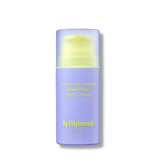 Vitamin A-mazing Bakuchiol Night Cream bottle by Wishtrend on a white background
